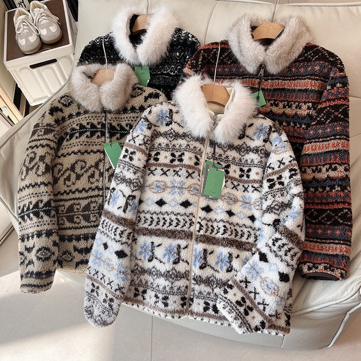 Veste teddy à la mode pour femmes avec col rembourré Chic & Stil