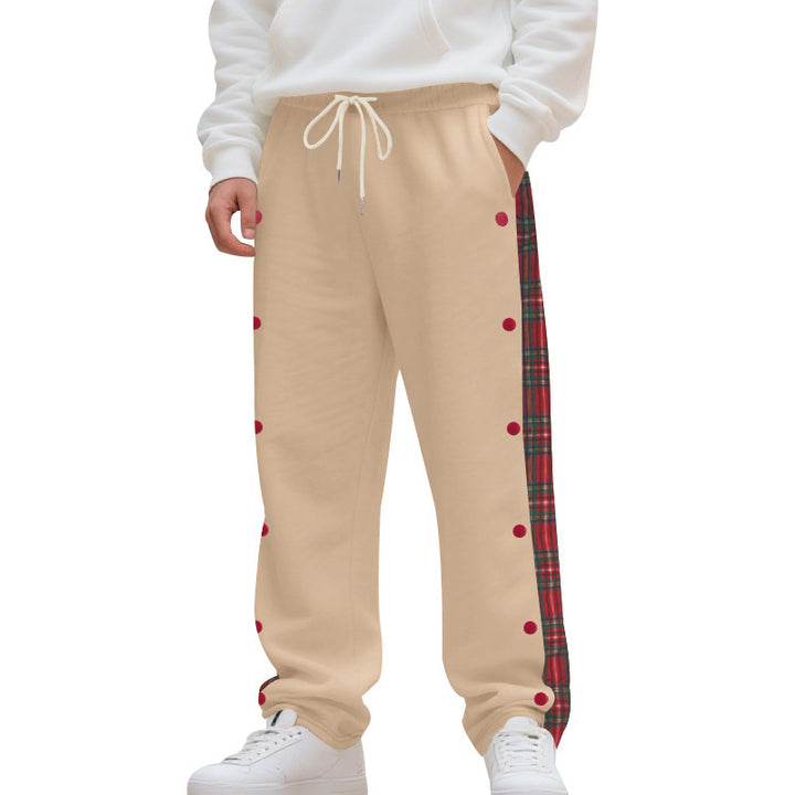 Elegant sport pants for men with side check pattern and snap button details Lune London