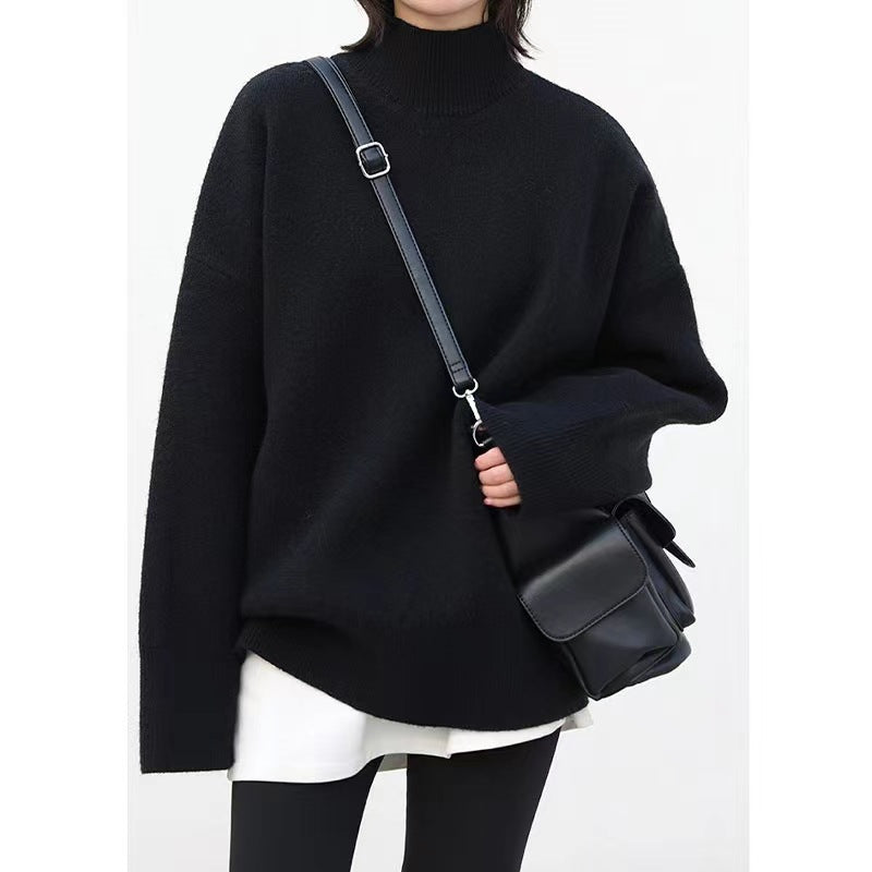 Pull ample en tricot épais à col roulé pour femmes avec une coupe décontractée et un design casual Chic & Stil
