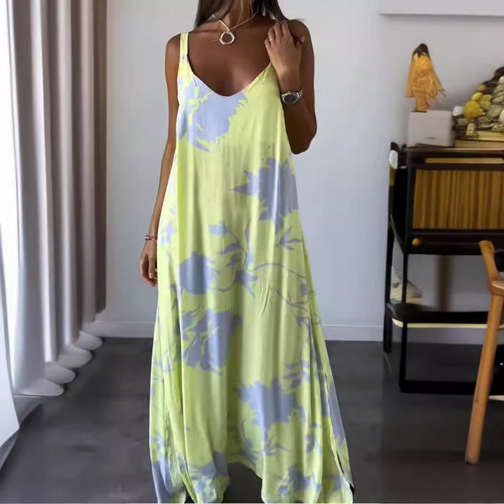 Maxi dress for women with floral pattern and fluid cut Lune London