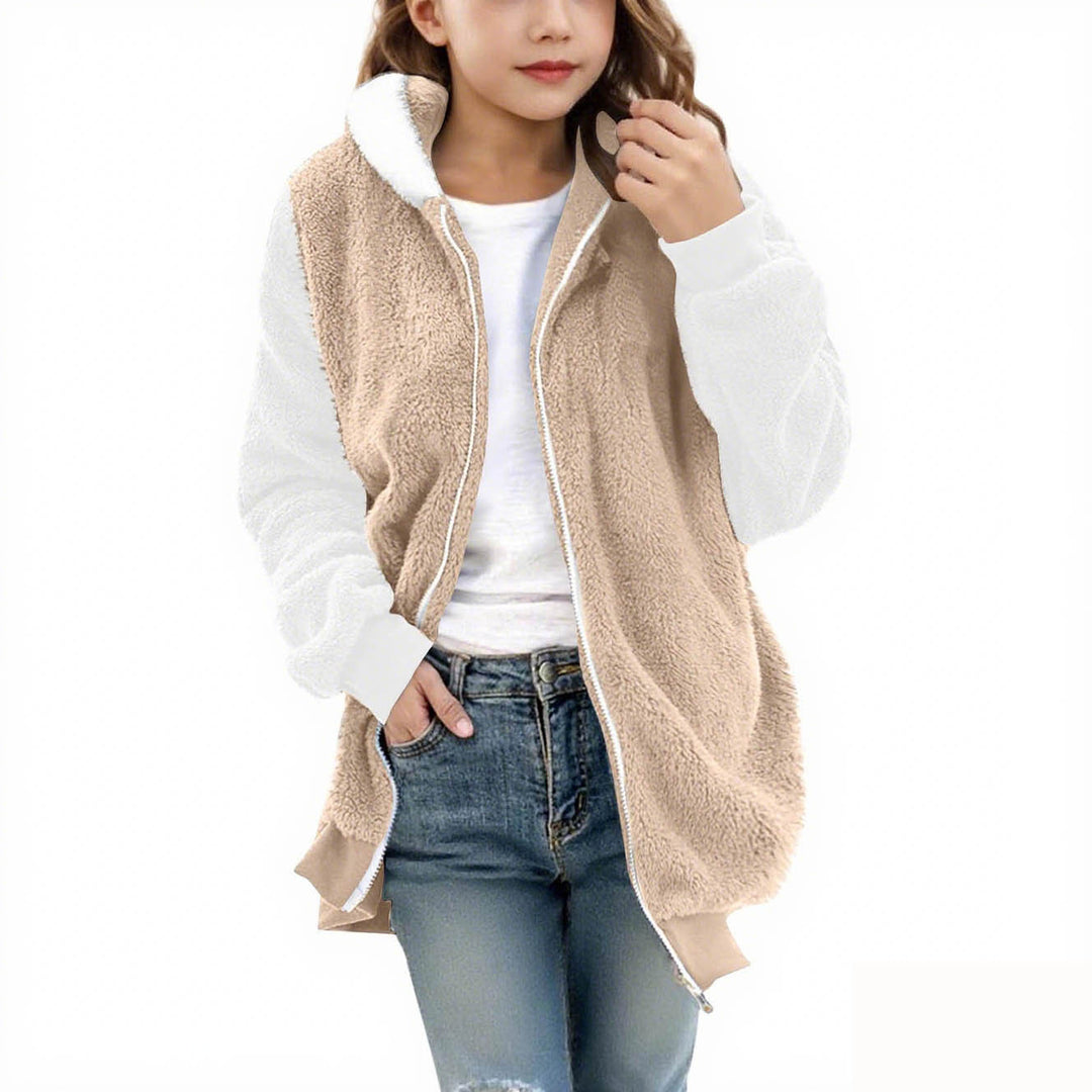Ladies cozy hooded coat with zipper Lune London