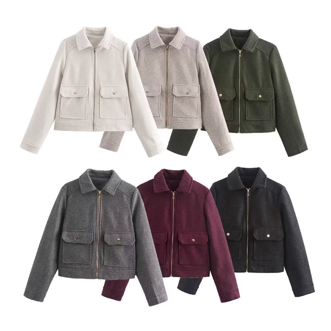 Women's stylish bomber jacket with practical flap pockets Lune London