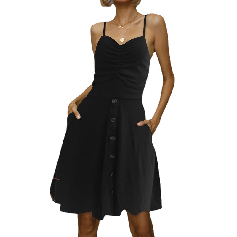 Lune London A-line Button Summer Dress for Ladies