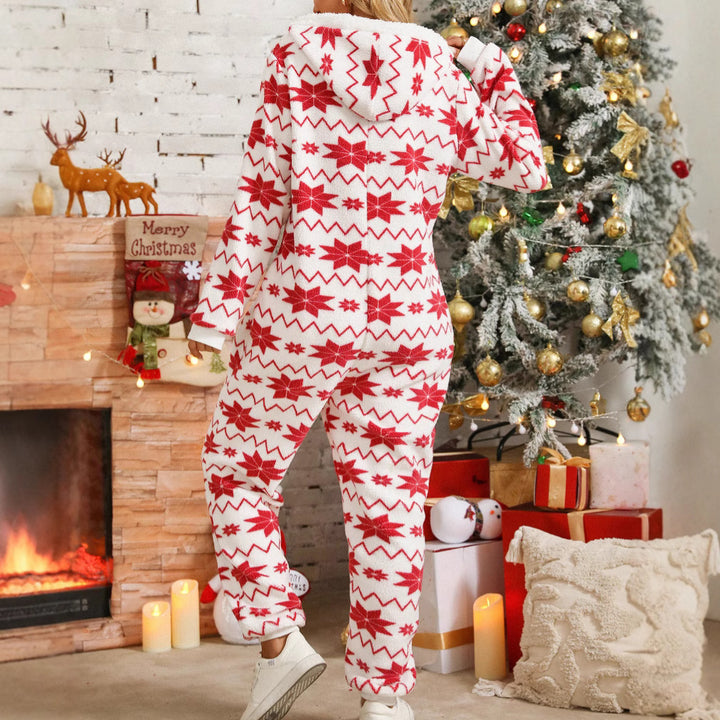 Ladies Cozy Jumpsuit with Chic Festive Pattern and Style