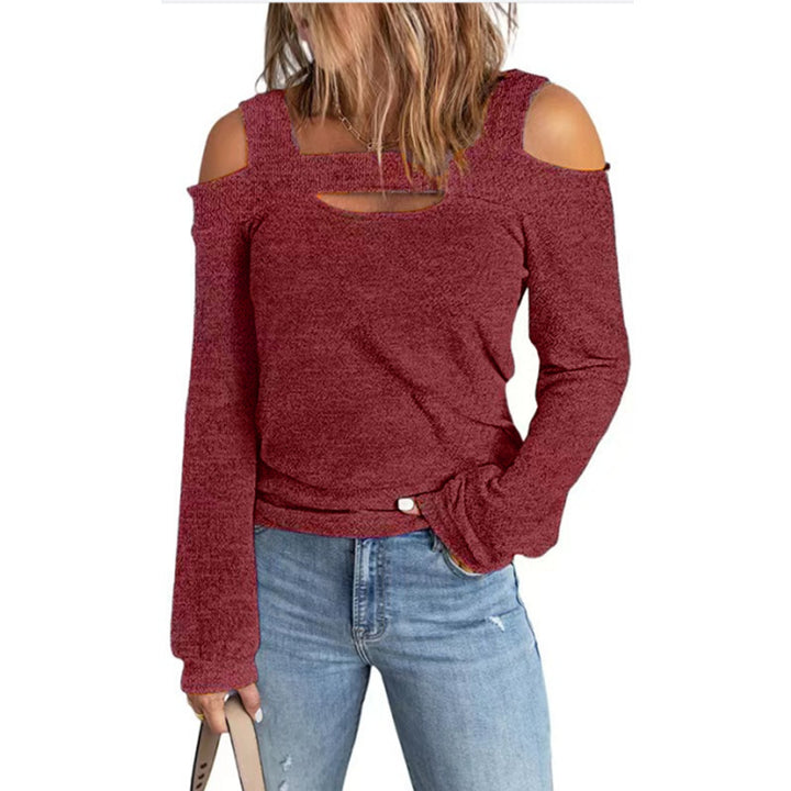 Lune London trendy women's long sleeve top with cut-out details and off-shoulder design