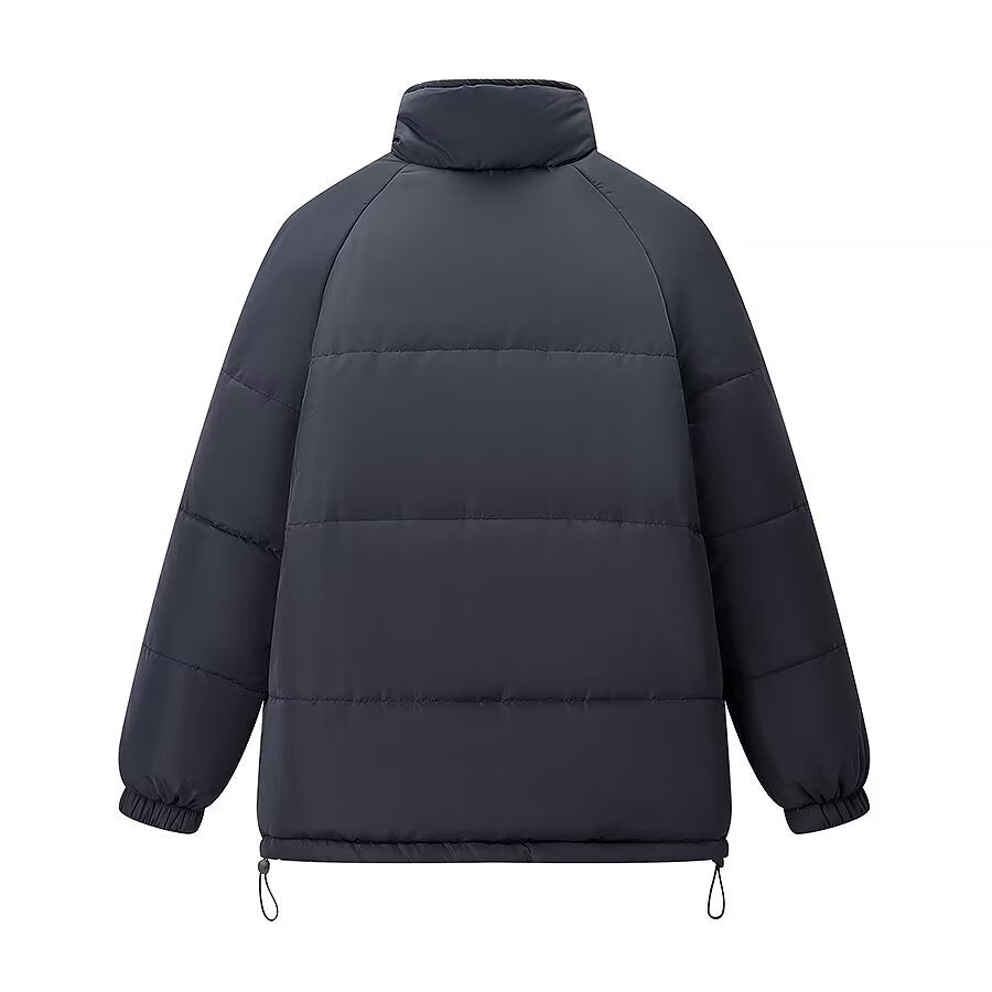 Women's Short Cut Quilted Oversized Winter Jacket with Drawstring and Raglan Sleeves Amarae