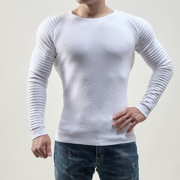 Men Long Sleeve T-shirt with Textured Sleeves Lune London