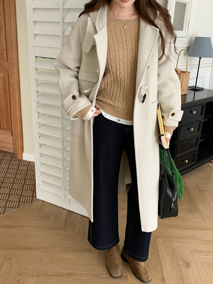 Ladies elegant and comfortable wool crossover coat Chic & Stil