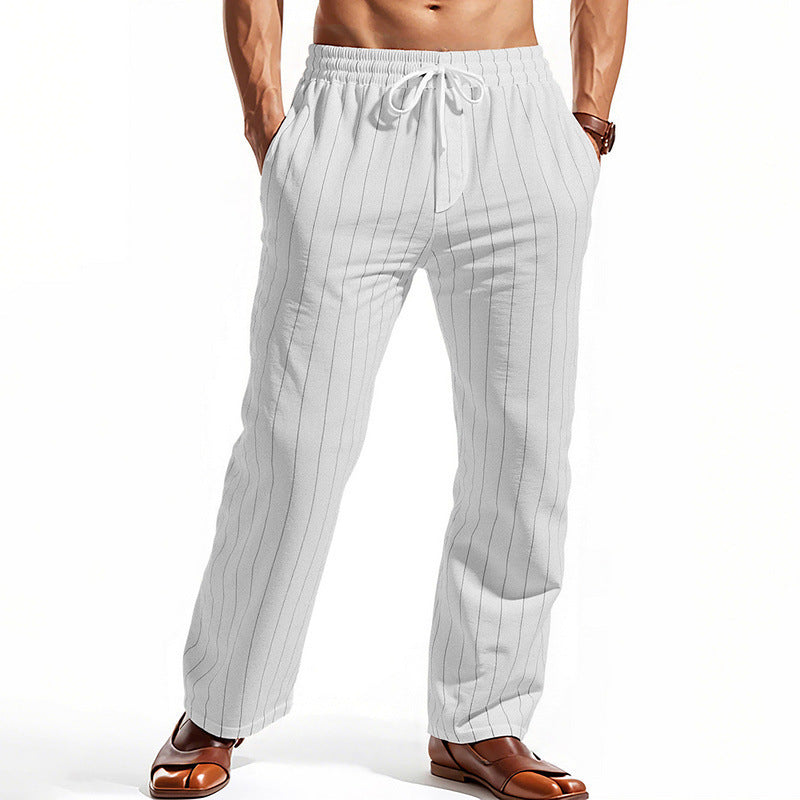 Casual striped men's pants with individual structure Lune London