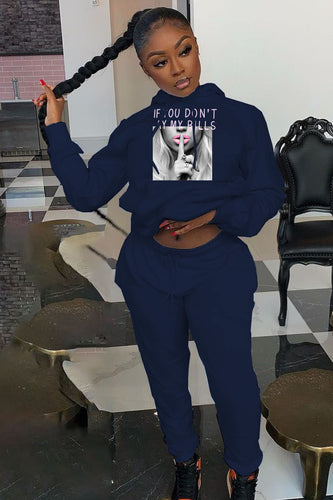 Women's hoodie and jogger pants set with a provocative print design Amarae