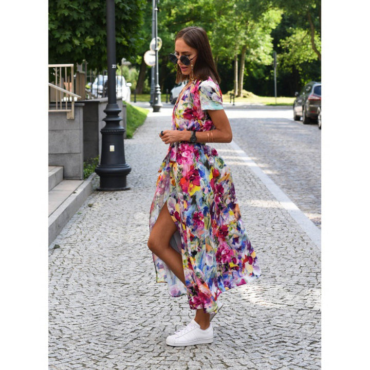 Lune London women’s floral maxi wrap dress
