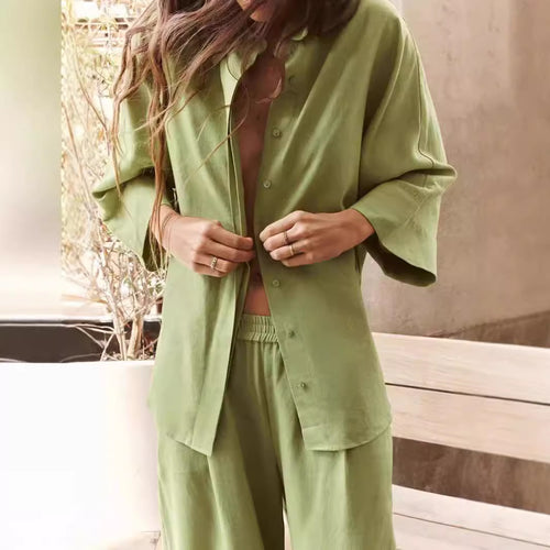 Casual oversized shirt for women in lightweight cotton blend with classic details Amarae