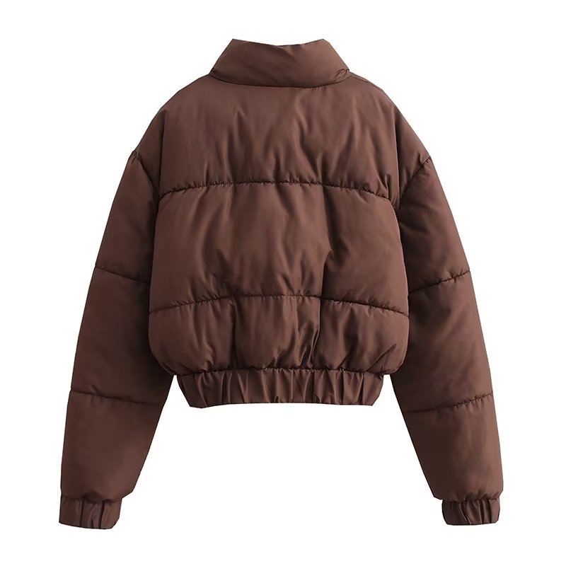 Quilted jacket for women with high collar and practical pockets Lune London