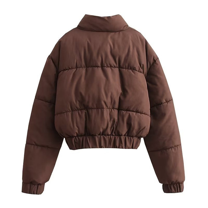Quilted jacket for women with high collar and practical pockets Lune London