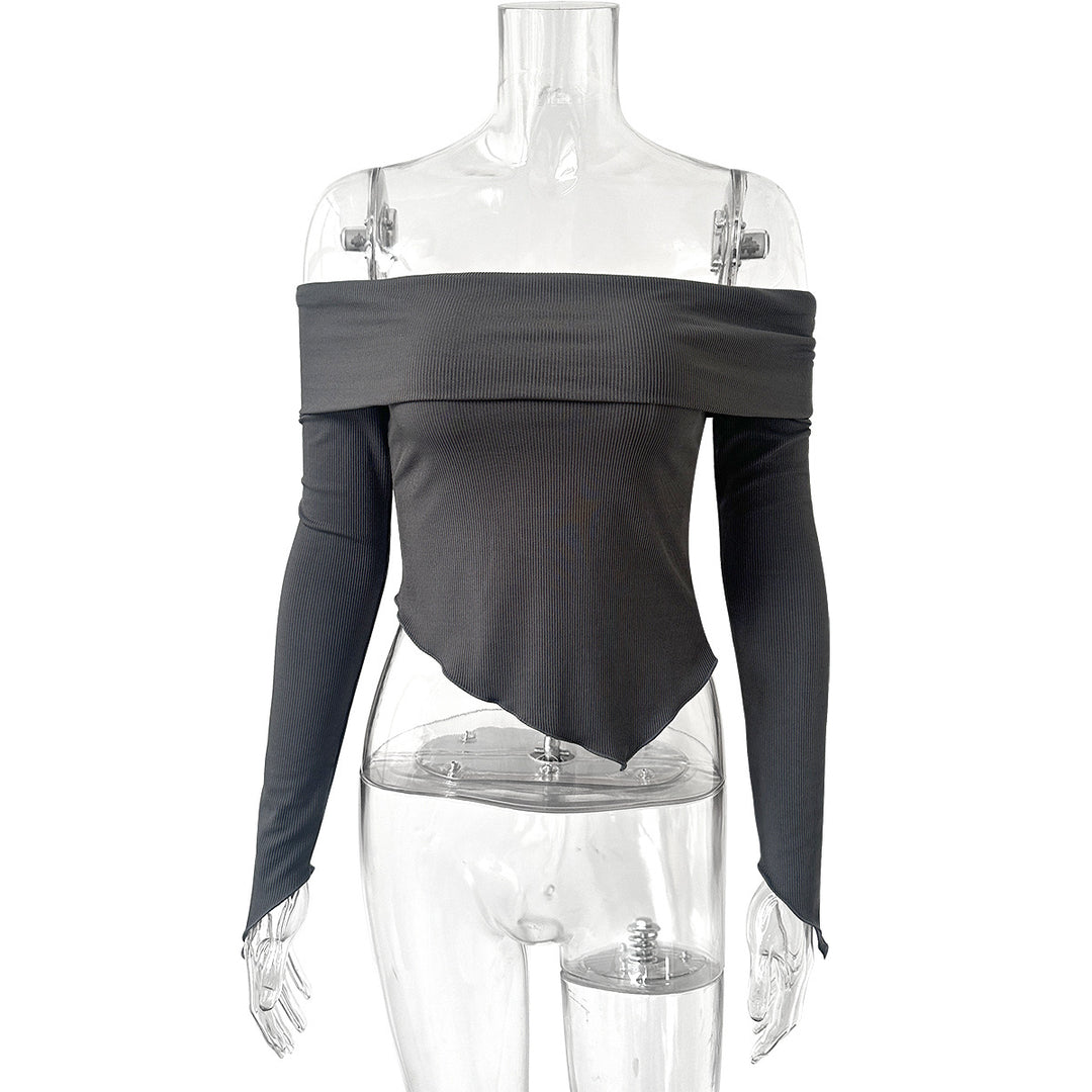 Women's Off-Shoulder Shirt with Elegant Trumpet Sleeves Lune London
