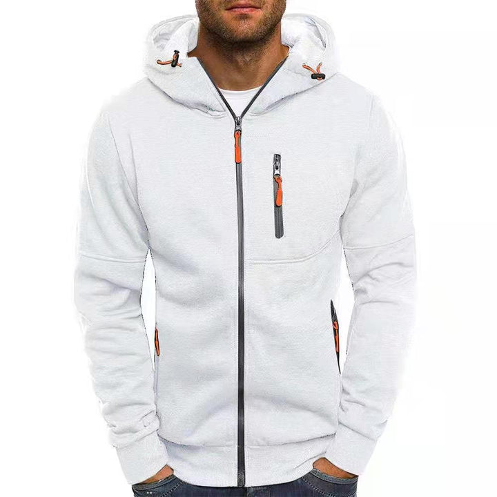 Functional jacket for men with practical zippered pockets and an adjustable hood edge Lune London