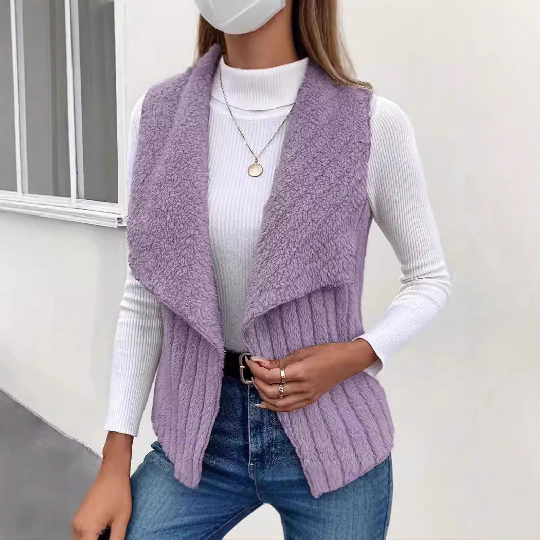 Women's open collar knit cardigan Lune London