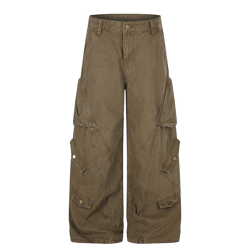 Women Wide High-Waist Cargo Culotte Pants with Multi-Pockets Amarae