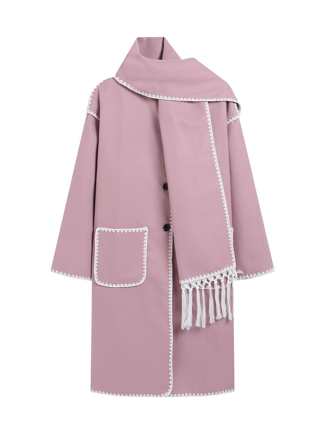Elegant transitional coat for women with fringe embellishments Amarae