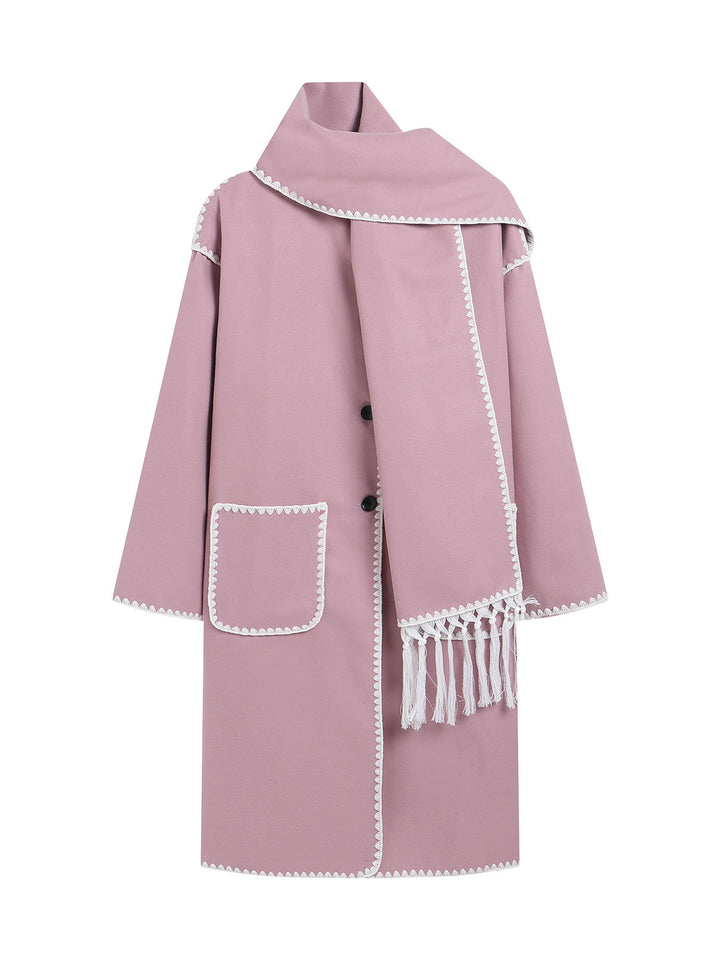 Elegant transitional coat for women with fringe embellishments Amarae
