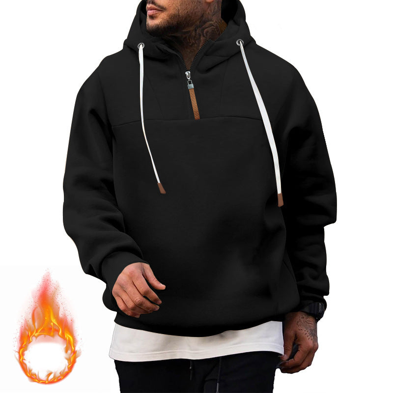 Men's sporty hoodie with short zipper Lune London