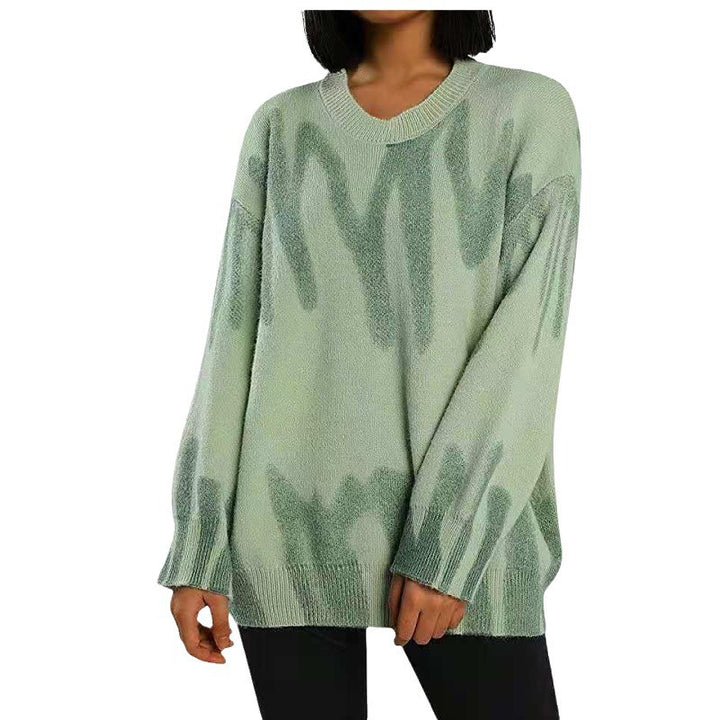 Casual sweater for women with modern abstract design and oversized cut Lune London