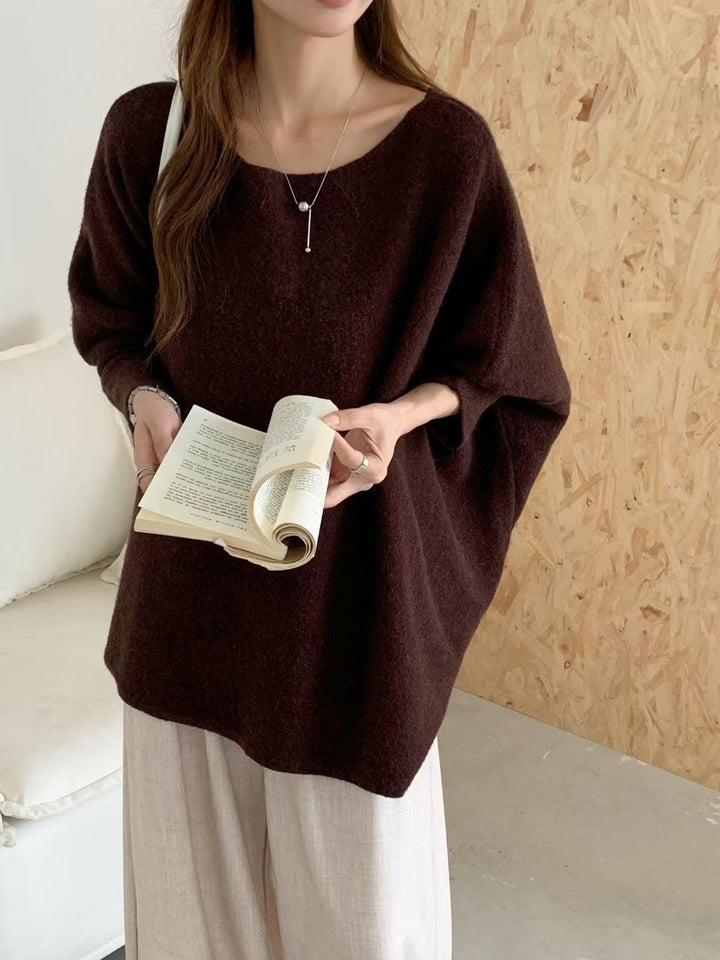 Sweater oversize en tricot pour femmes avec une coupe décontractée et des manches dramatiques Chic & Stil