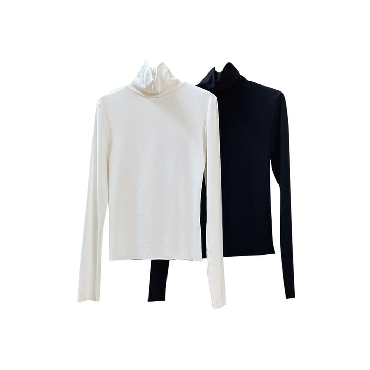 Women's Fitted Turtleneck Long Sleeve made of elastic cotton jersey Amarae