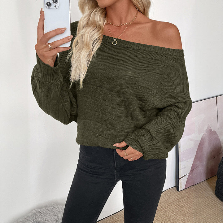 Femme Pull Tricot Off-Shoulder Chic & Stil