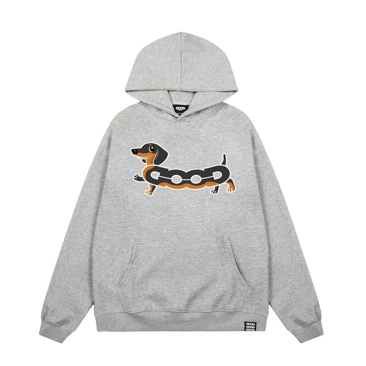 Women's hooded sweatshirt with charming dog screen print Chic & Stil
