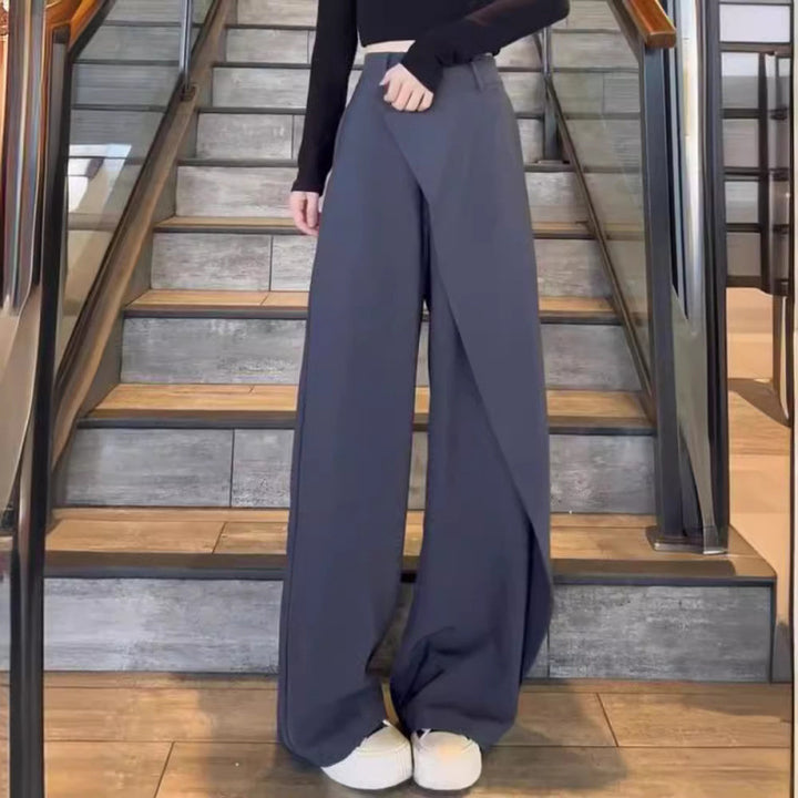 Wide Palazzo pants for women with asymmetric cut Lune London