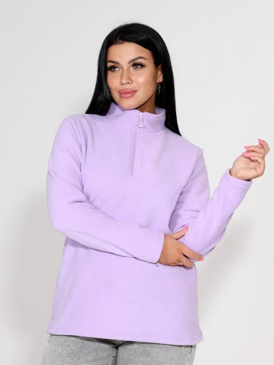 Ladies fleece sweater with high collar Lune London