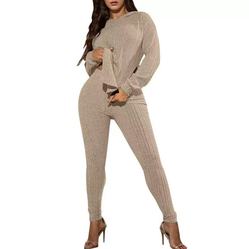Women's Comfortable Lounge Set with Hood and Slim Pants Lune London