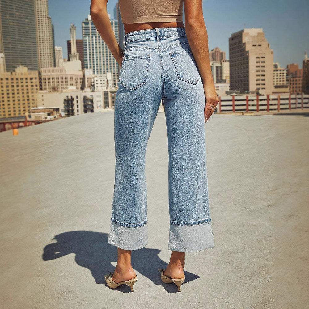 Casual fit jeans and denim for women with contrasting hems Chic & Stil