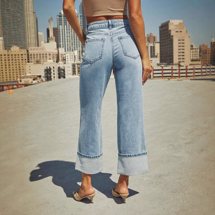 Casual fit jeans and denim for women with contrasting hems Chic & Stil