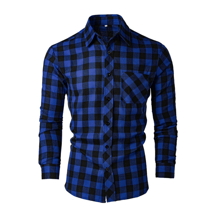 Men's flannel shirt with a classic check pattern and a chest pocket Amarae