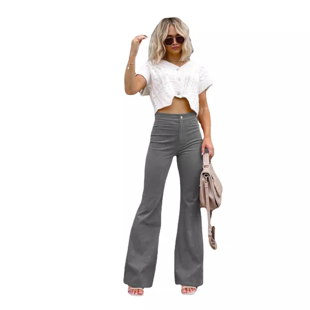 Women Stylish High-Waisted Flared Jeans Lune London