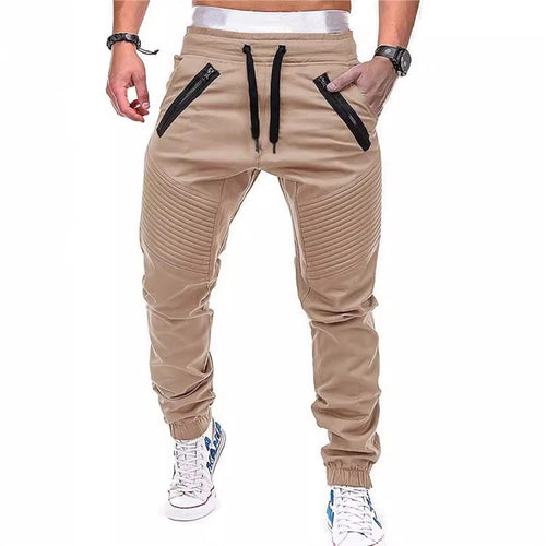 Trendy men's jogging pants with zipper and elastic waist Amarae
