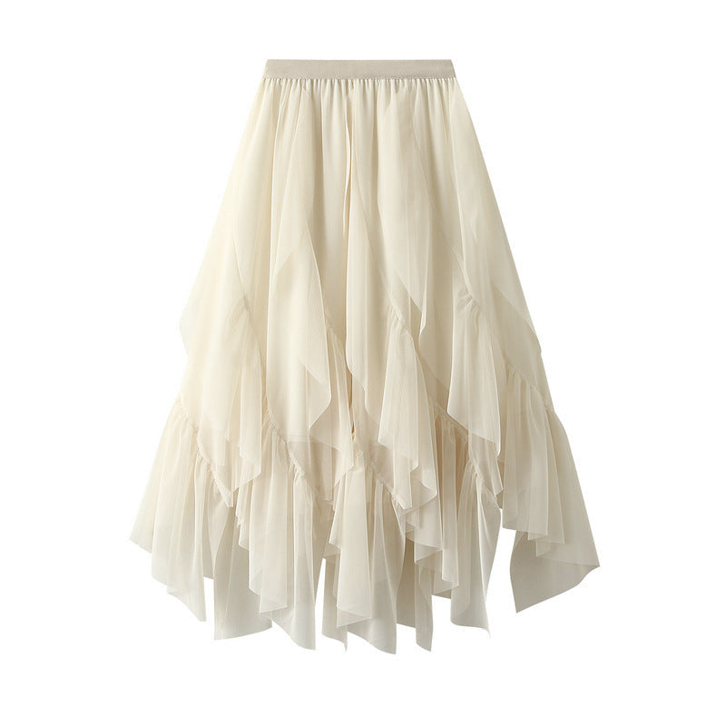 Voluminous tulle skirt for women with asymmetric hem and multi-layer design Lune London