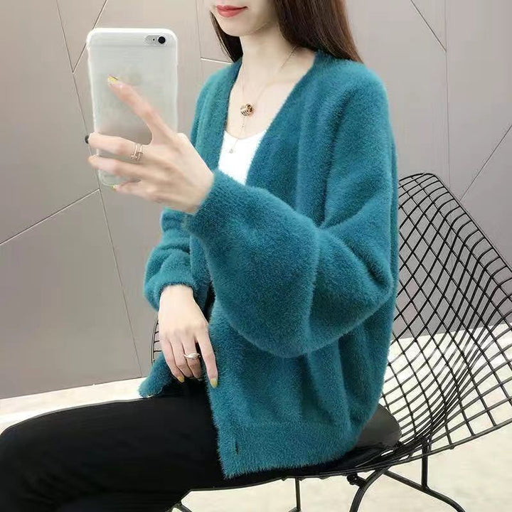Cardigan confortable pour femmes avec grands boutons Chic & Stil