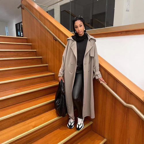 Ladies Oversized Trench Coat Fashion Amarae