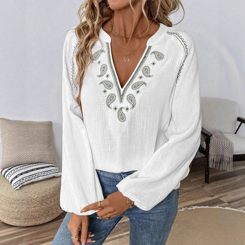 Blouse pour femme avec des motifs paisley ornés et des manches élégantes Chic & Stil