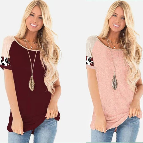 Ladies short sleeve top in fashion with colorful sleeve design Amarae