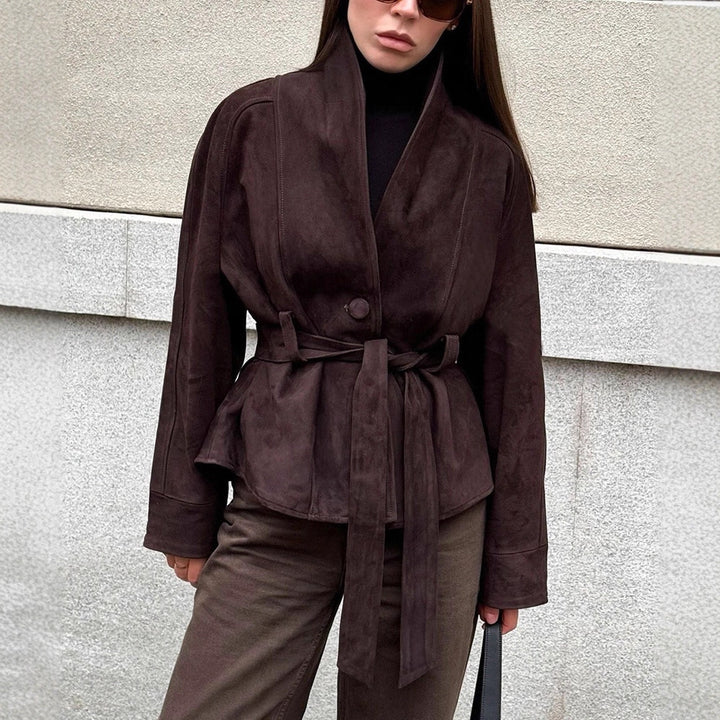 Women Elegant Reversible Suede Blazer Jacket High Quality Lune London