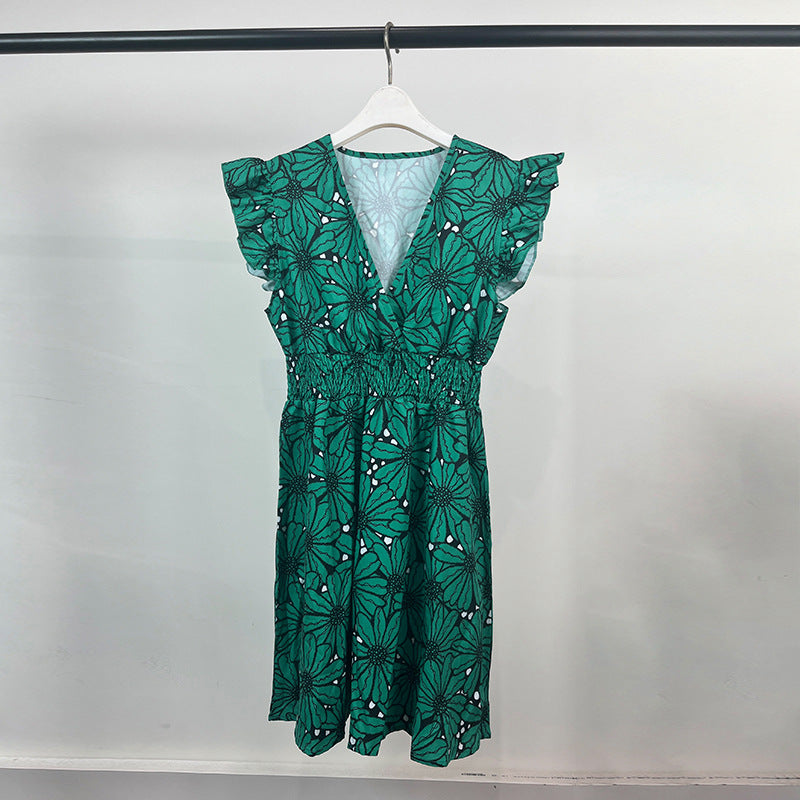 Robe Florale Élégante pour Femmes avec Ourlet Ample et Volants Chic & Stil