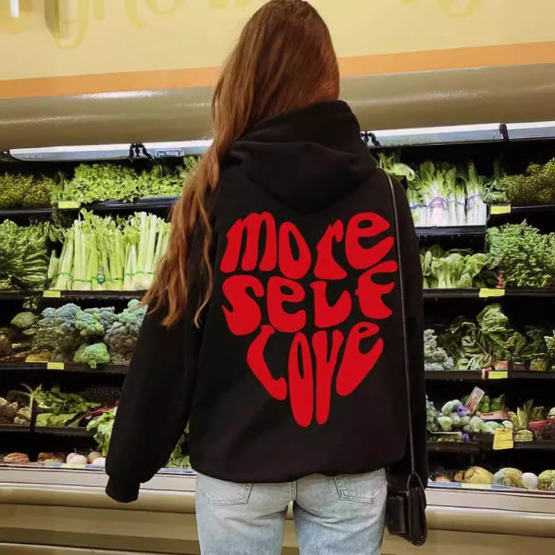 Women's oversized hooded sweatshirt with creative heart design Lune London