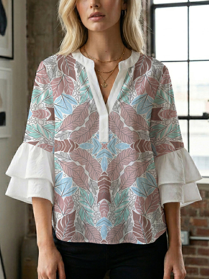 Women's flower creation with voluminous ruffled sleeves Lune London