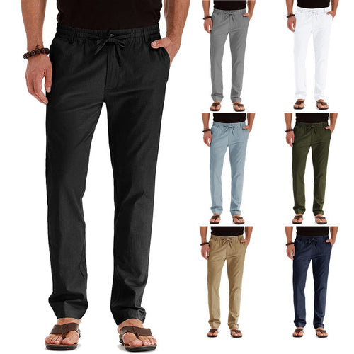 Casual linen pants for men with elastic waistband and comfortable fit Amarae