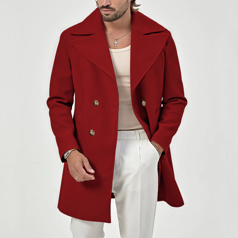 Elegant wool coat for men with double-breasted and modern fit Lune London