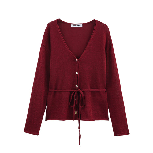 Ladies stylish cardigan with drawstring Amarae